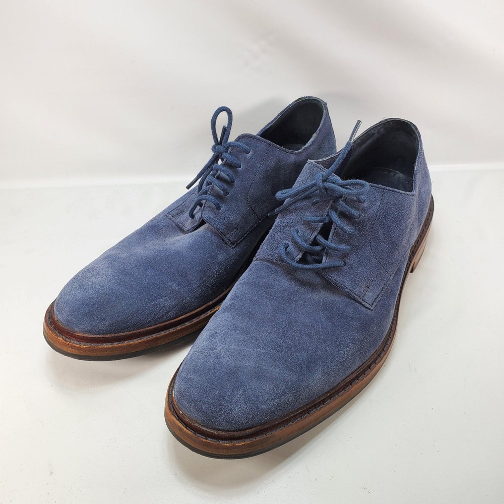 Cole Haan Cambridge Oxford Mens 9 M Blue Suede Lace Up Dress Shoes C14236